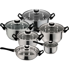 12-Piece Fast Heating Premium Stainless Steel Cookware Set ...