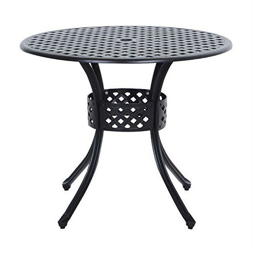 Round Metal 36 Inch Outdoor Patio Table, Grace Round Metal Bar Height Outdoor Dining Tables And Chairs