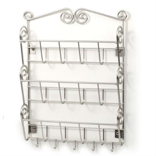 Metal Wall Mount Letter Holder Organizer In Satin Nickel Finish Fastfurnishings Com - Wall Mounted Letter Holder