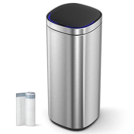Motion Sensor Stainless Steel 13 gallon Trash Can with Ozone Button ...