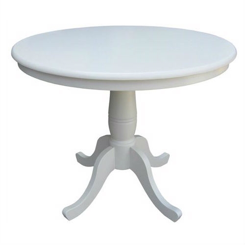 Round 36 Inch Solid Wood Dining Table, 36 Inch Round White Pedestal Table